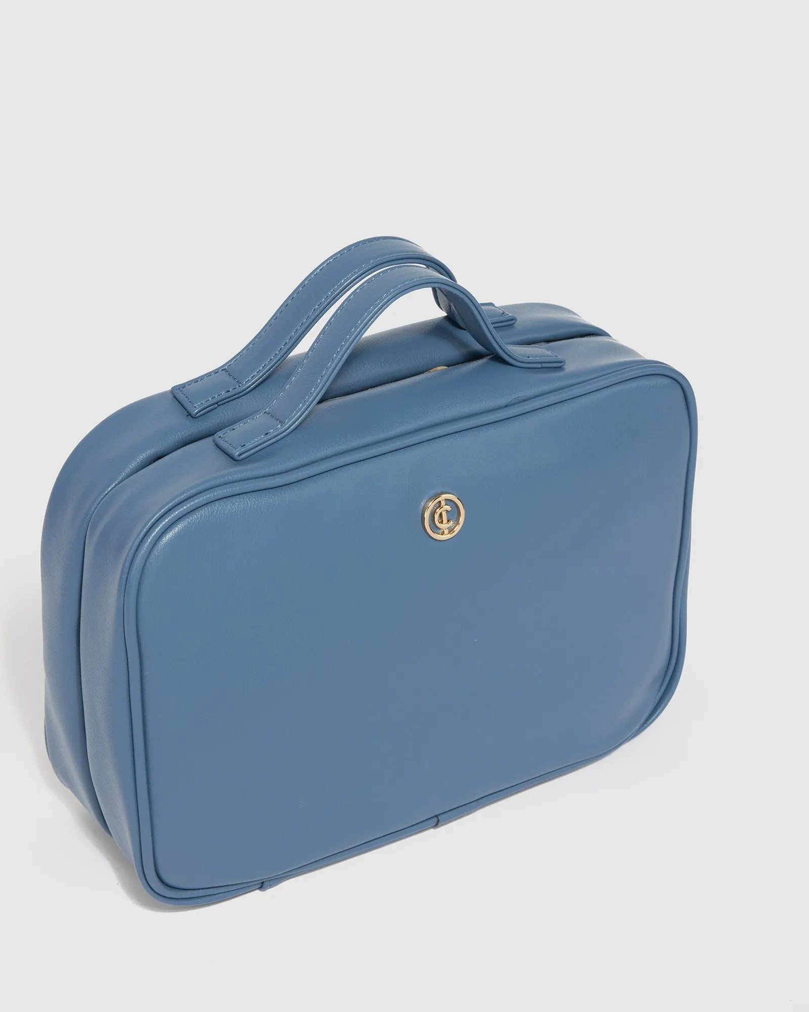 Navy Fold Out Logo Cosmetic Case sold by Collete Hayman product image thumbnail 2