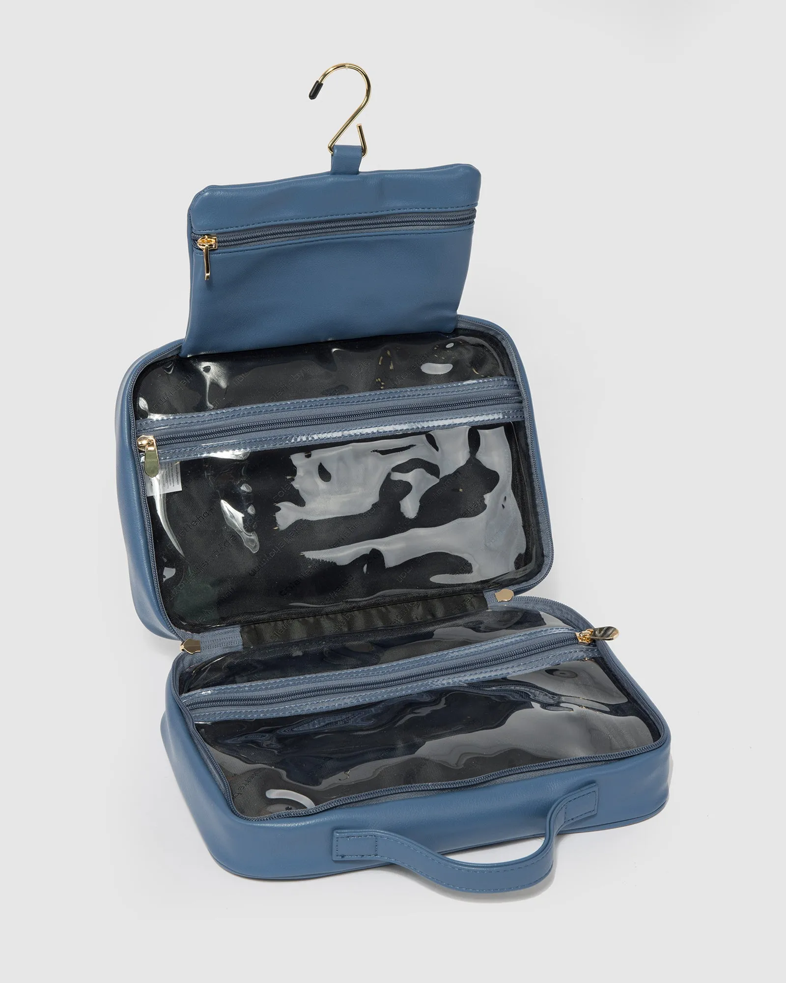 Navy Fold Out Logo Cosmetic Case sold by Collete Hayman product image thumbnail 4