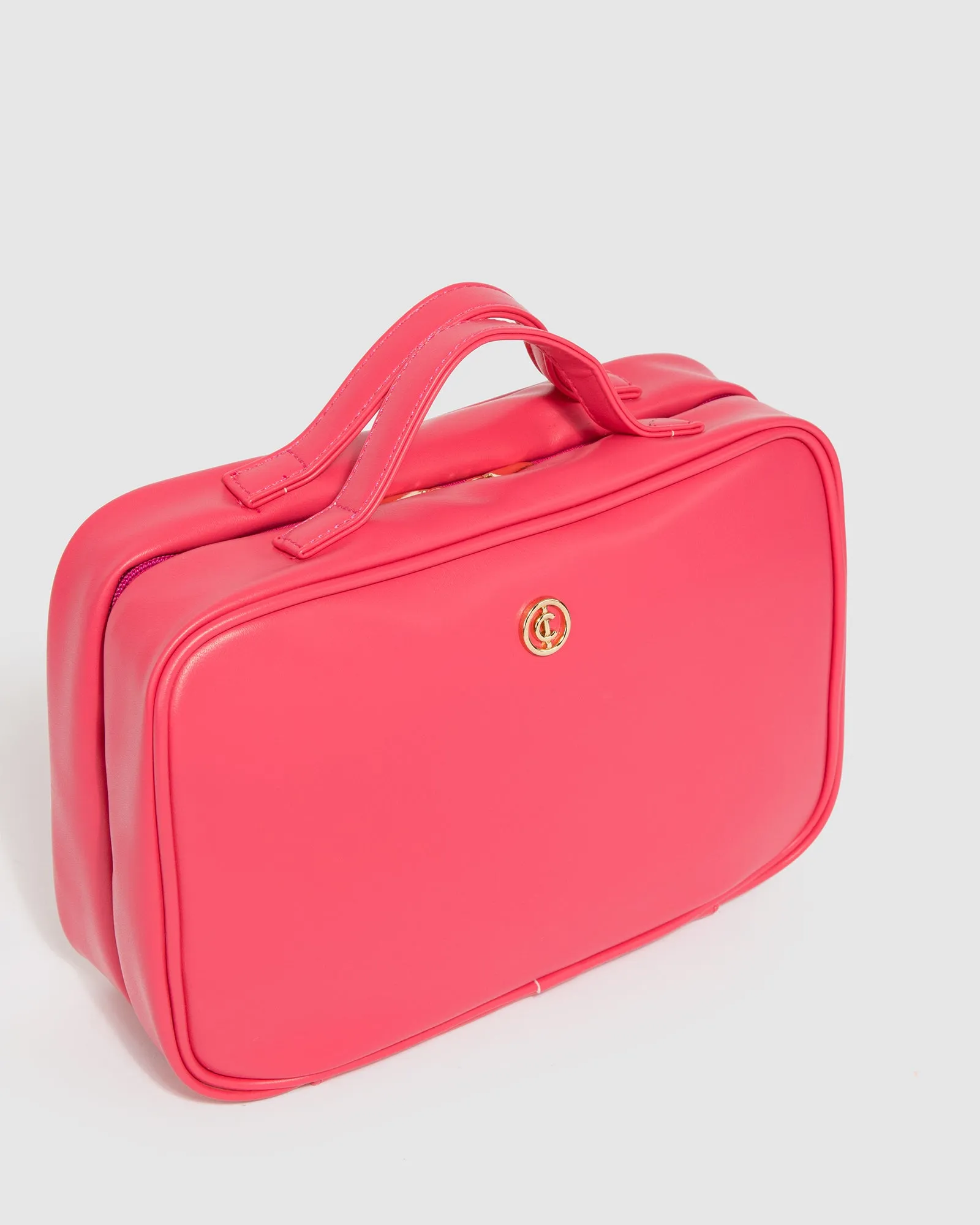 Pink Fold Out Logo Cosmetic Case sold by Collete Hayman product image thumbnail 2