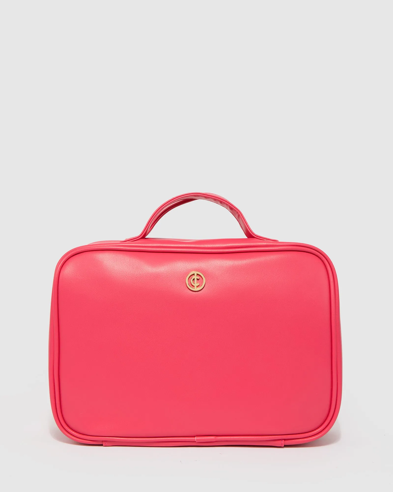 Pink Fold Out Logo Cosmetic Case sold by Collete Hayman