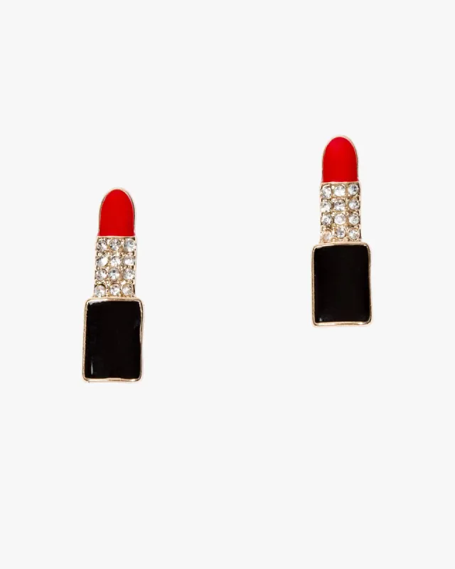 Multi Embellished Lipstick Earrings made by Collete Hayman