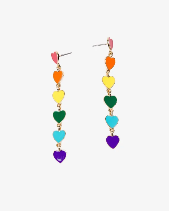 Rainbow Heart Drop Earrings sold by Collete Hayman