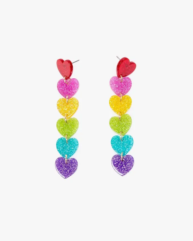 Glitter Heart Drop Earrings made by Collete Hayman