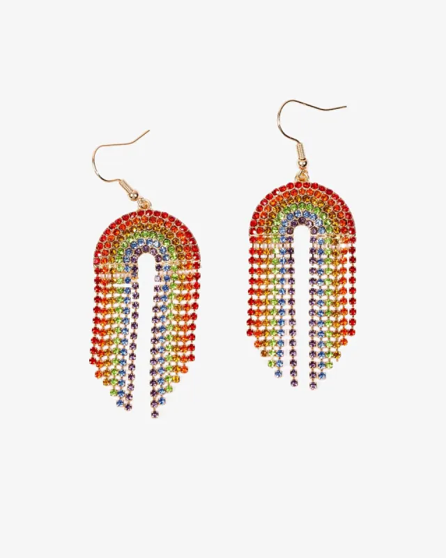 Rhinestone Rainbow Drop Earrings made by Collete Hayman