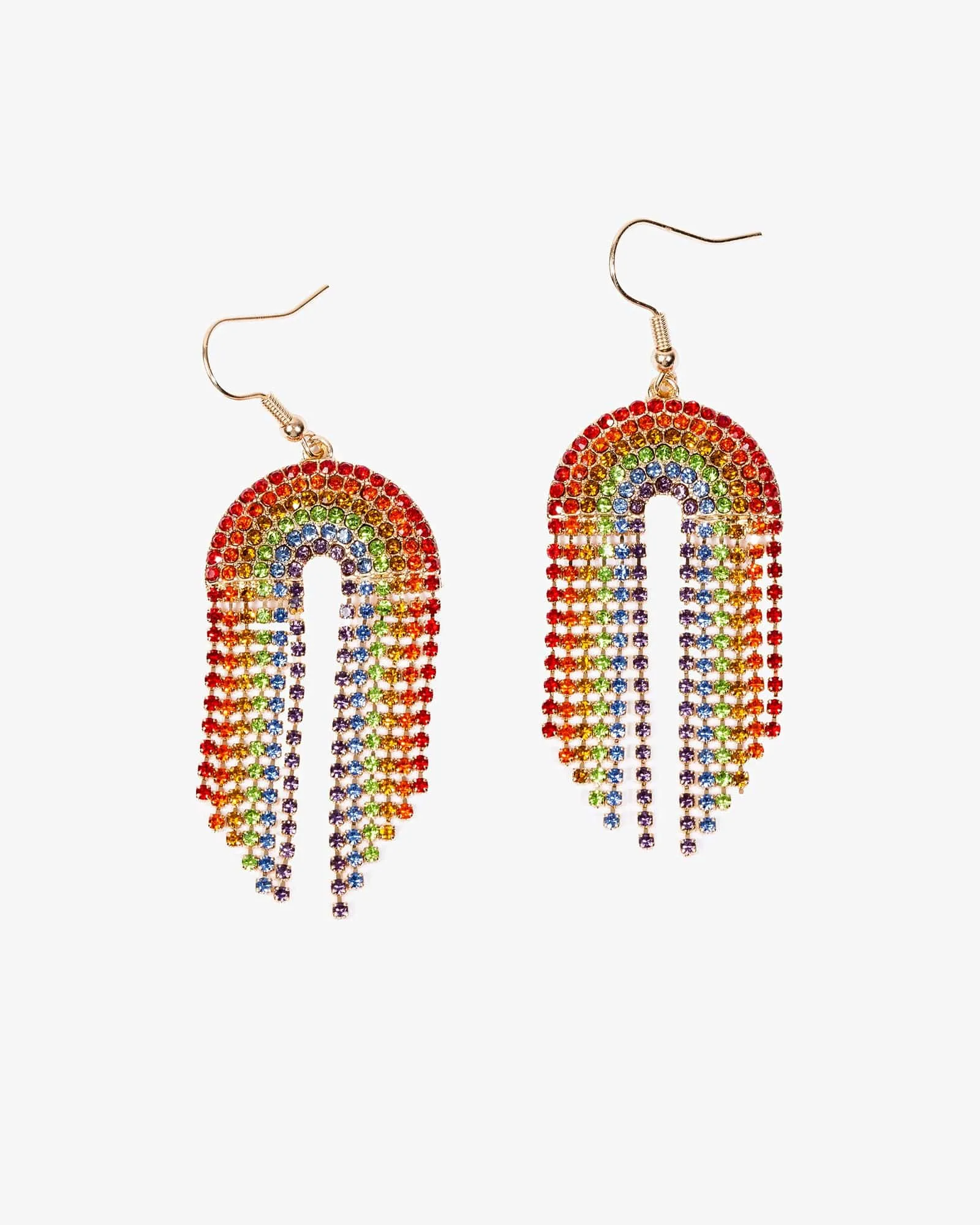 Rhinestone Rainbow Drop Earrings sold by Collete Hayman