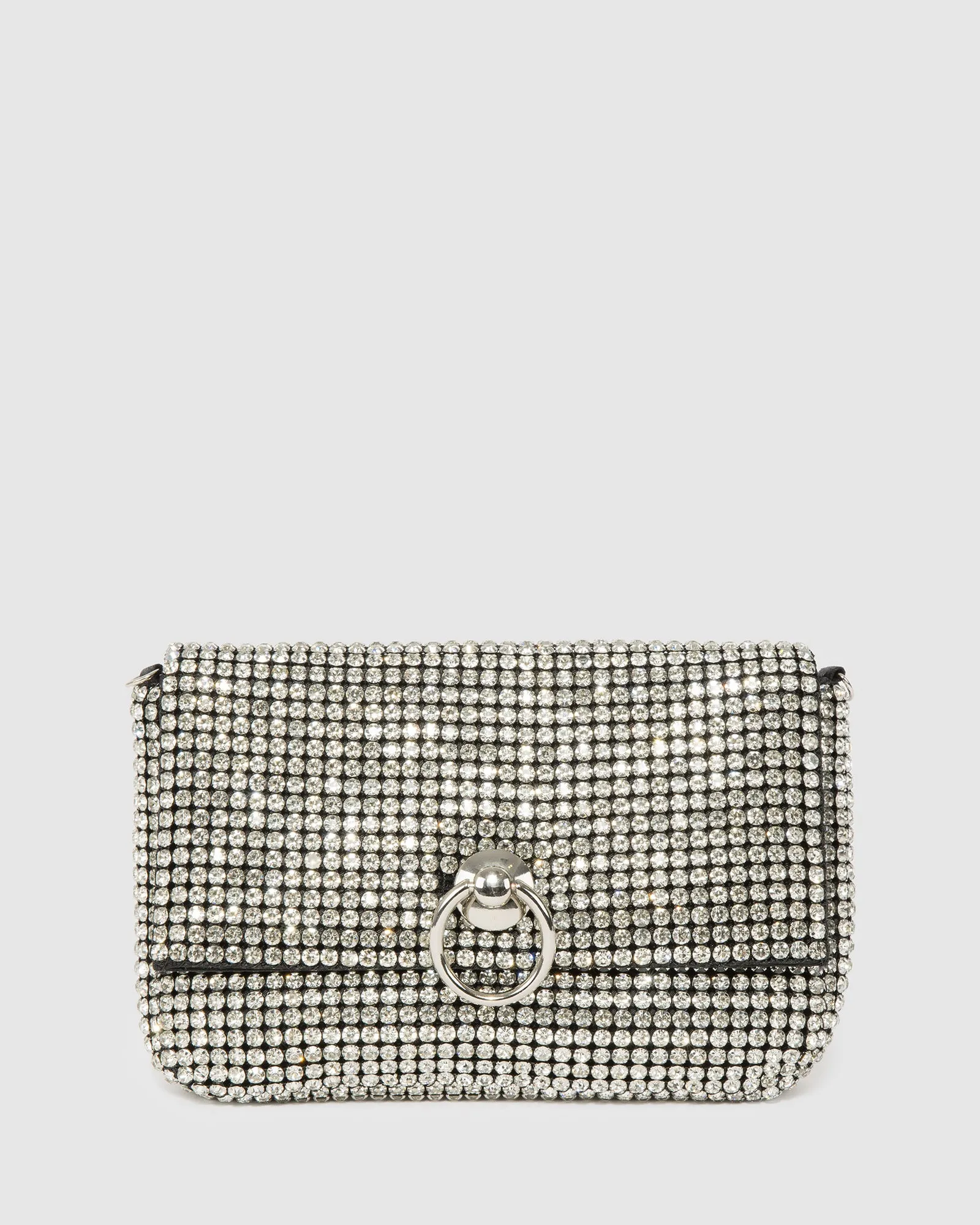 Silver Jamila Disc Clutch Bag sold by Collete Hayman