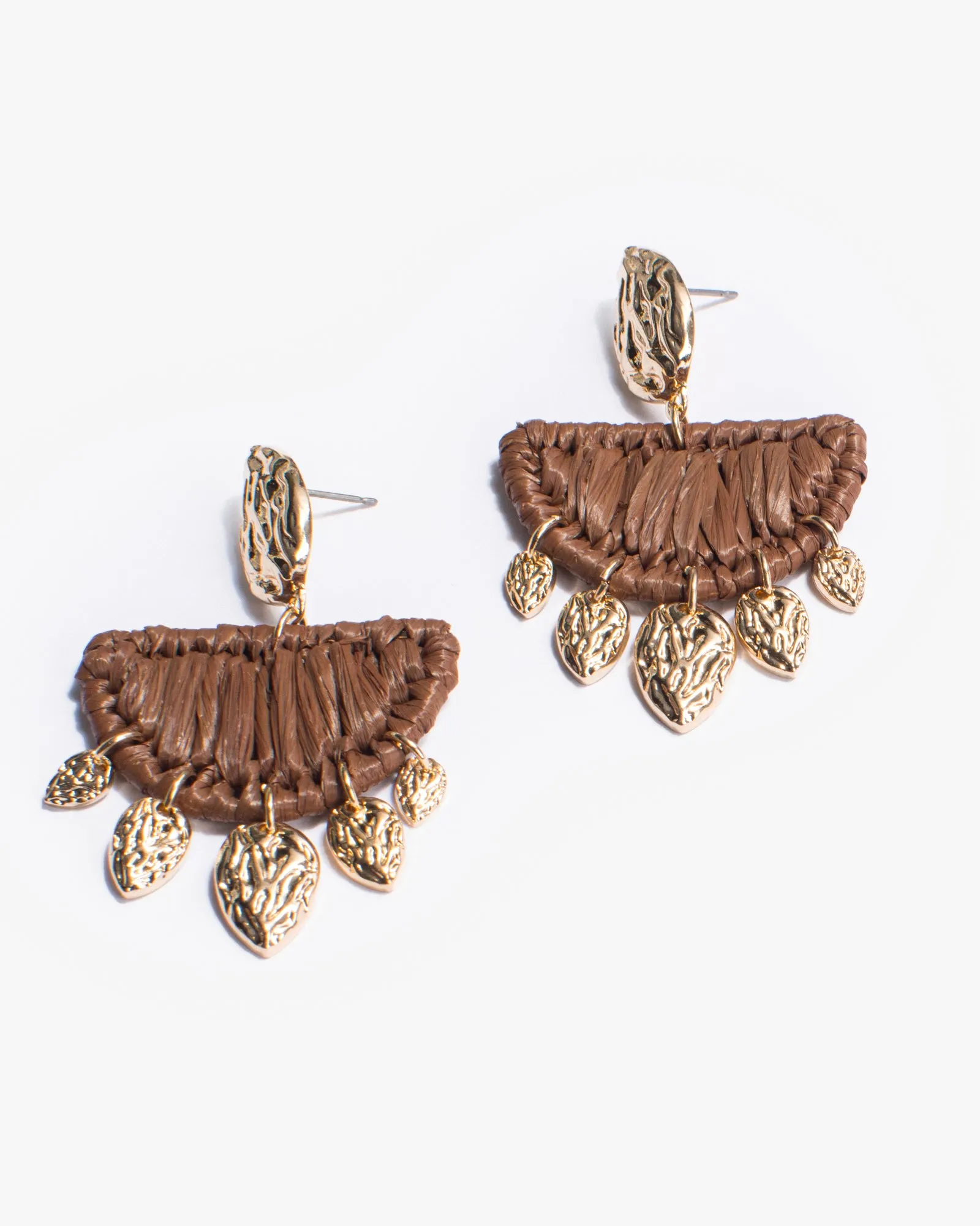 Brown Wrapped Textural Drop Earrings sold by Collete Hayman product image thumbnail 3
