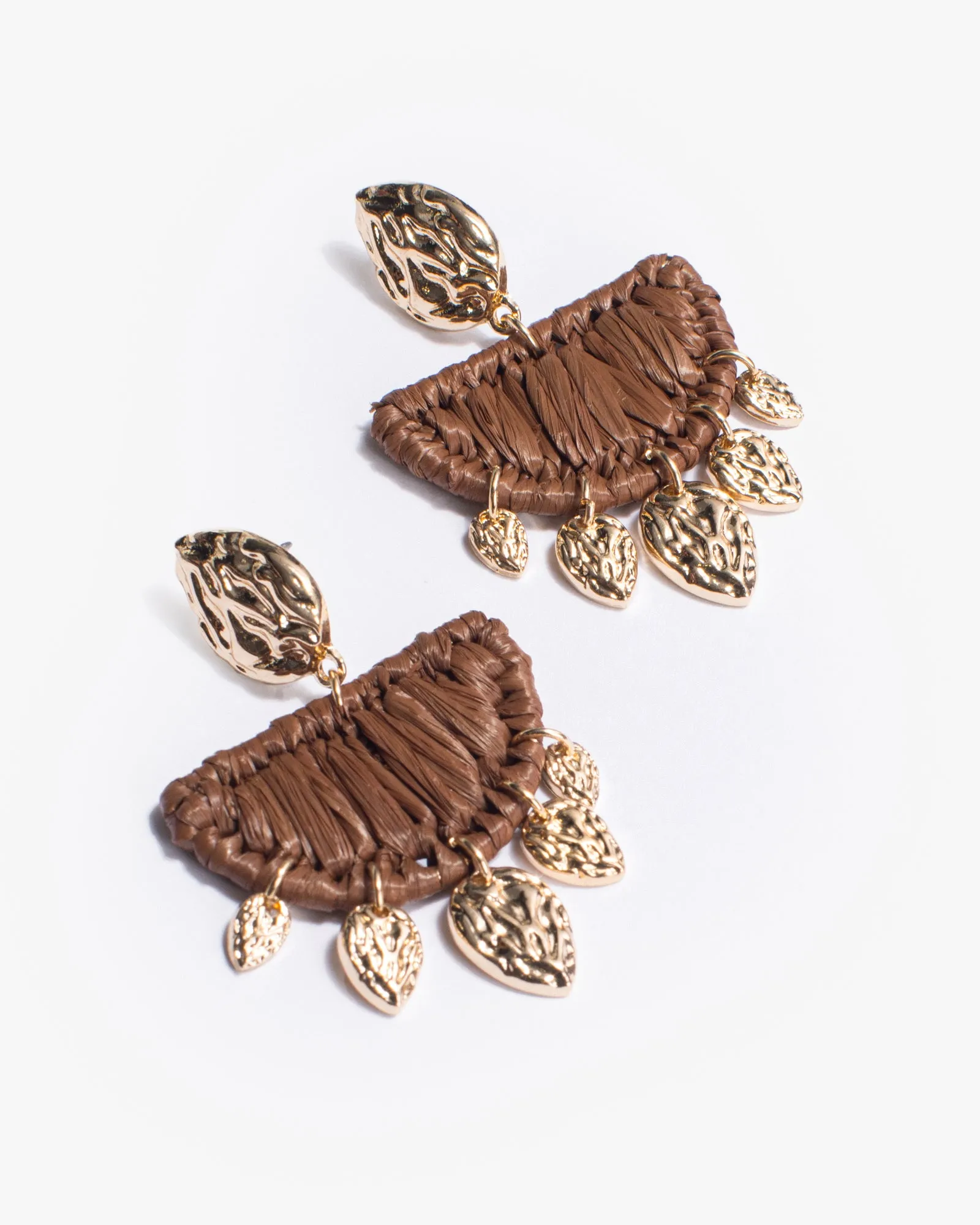 Brown Wrapped Textural Drop Earrings sold by Collete Hayman product image thumbnail 2