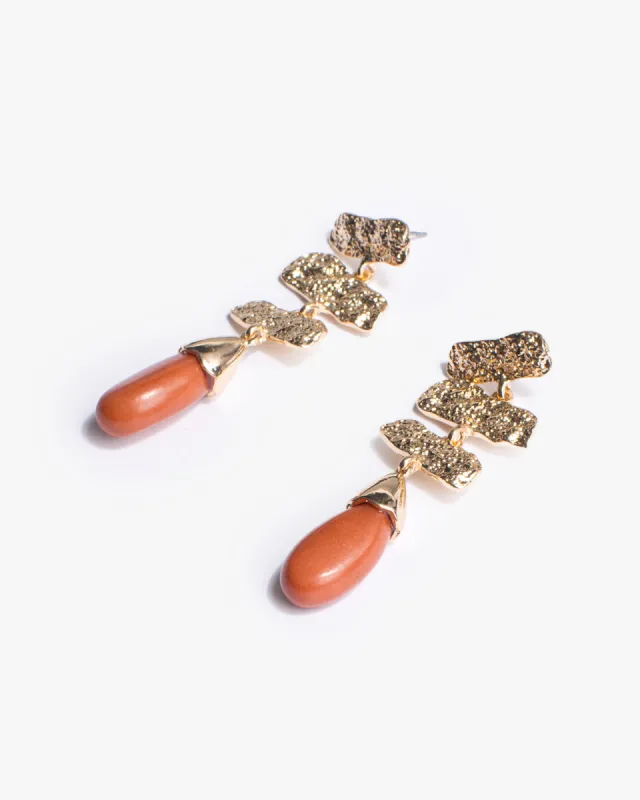 Brown Textural Bar Statement Earrings sold by Collete Hayman