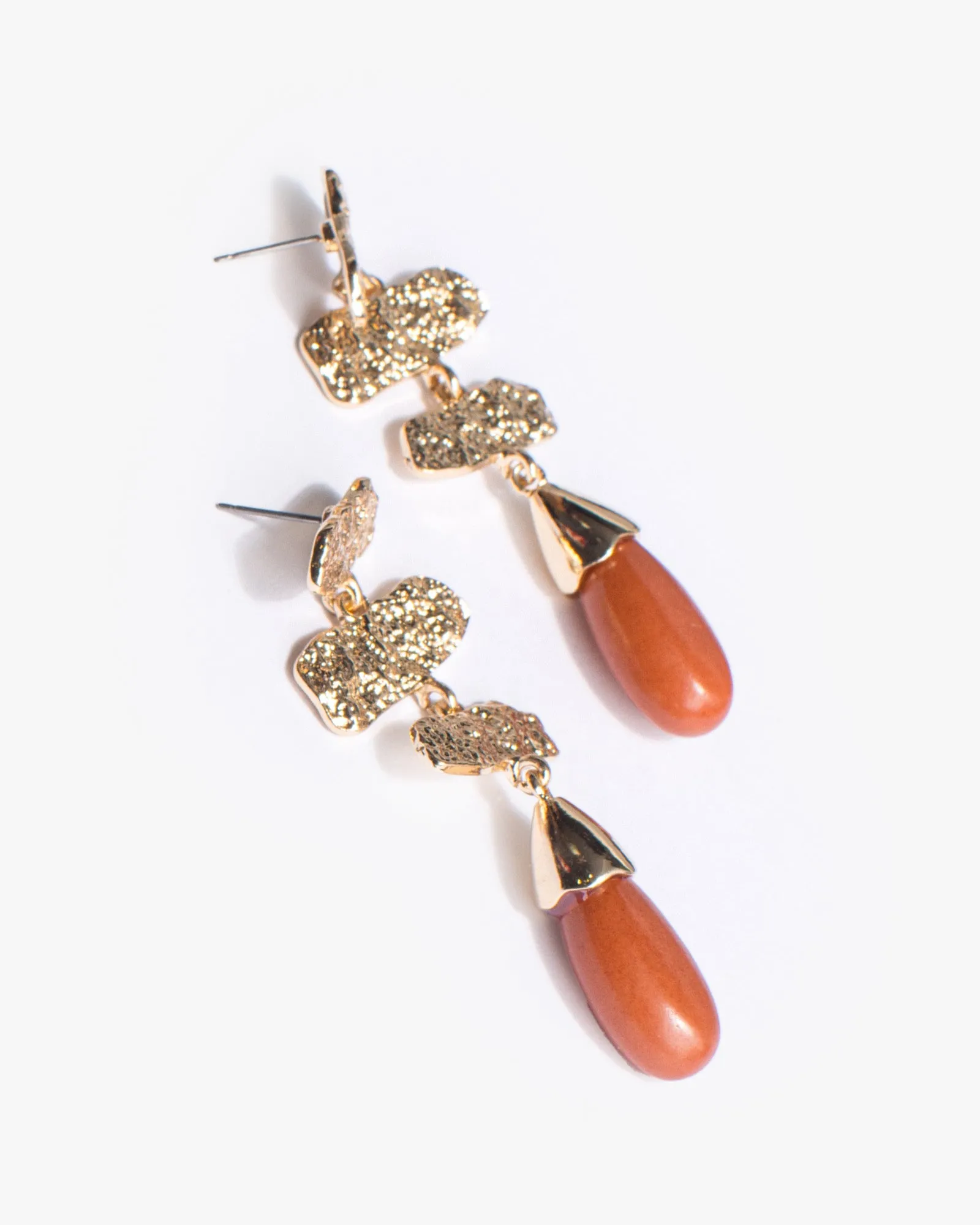 Brown Textural Bar Statement Earrings sold by Collete Hayman product image thumbnail 3