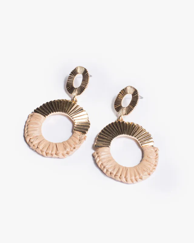 Brown Half Wrapped Oval Earrings sold by Collete Hayman