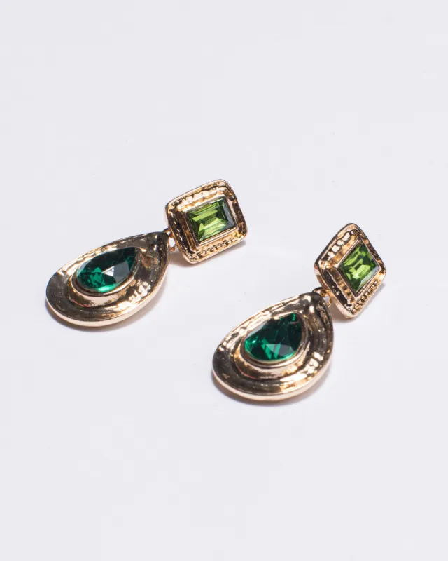 Green Textural Tear Drop Earrings sold by Collete Hayman