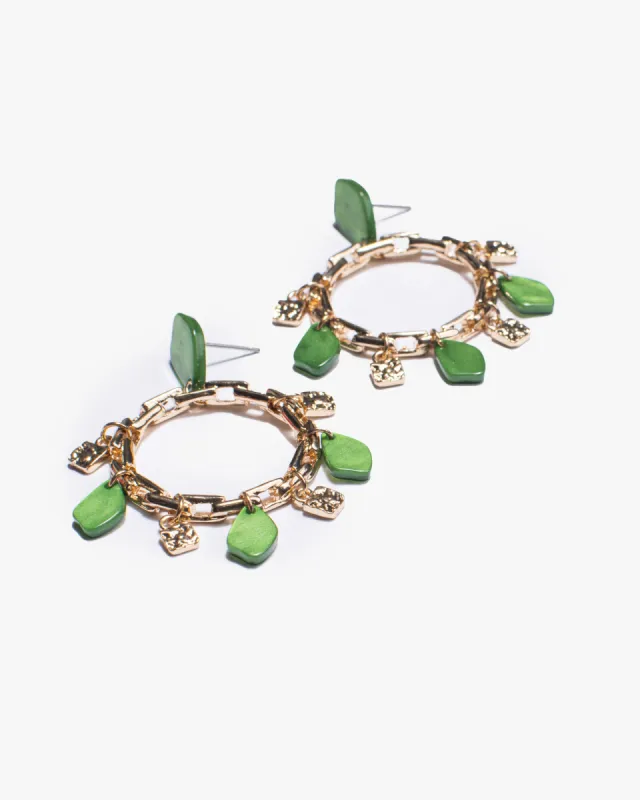 Green Chain Link Acrylic Earrings sold by Collete Hayman