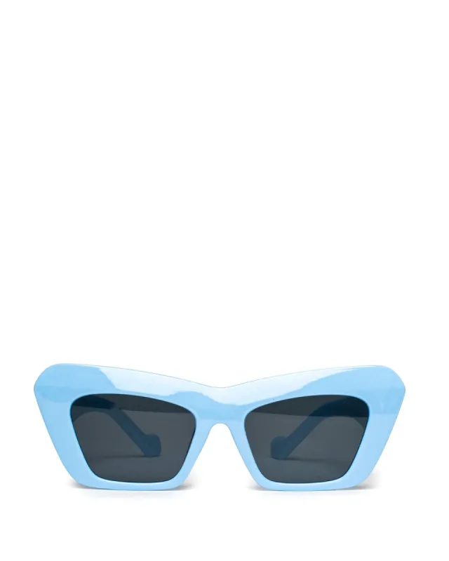 Blue Cat-Eye Chunky Frame Sunglasses made by Collete Hayman