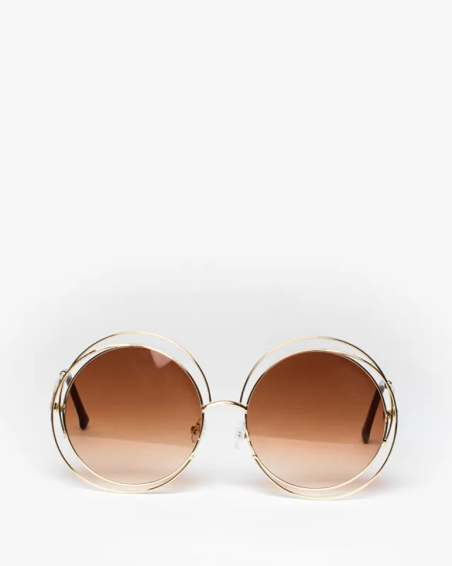 Brown Round Metal Frame Sunglasses sold by Collete Hayman