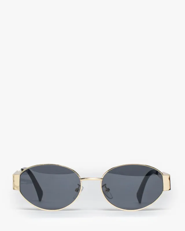 Black Oval Metal Detail Sunglasses sold by Collete Hayman