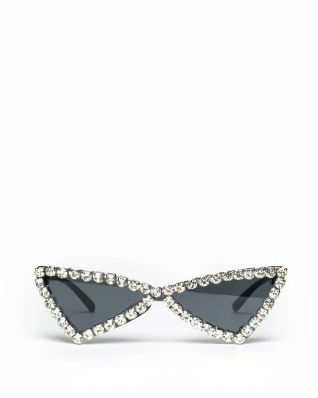 Black Cat-Eye Fierce Crystal Sunglasses sold by Collete Hayman