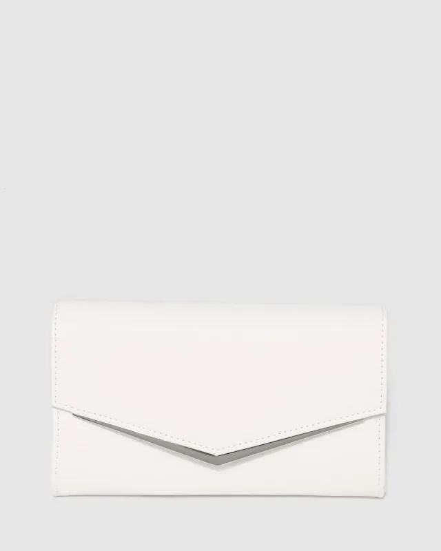 White Kelsey Evening Clutch Bag sold by Collete Hayman