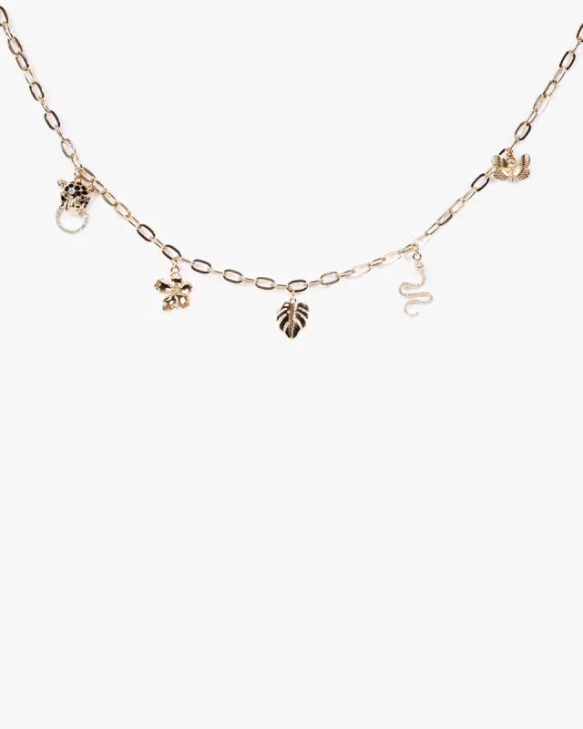 Gold Multi Colour Tropical Charm Necklace sold by Collete Hayman