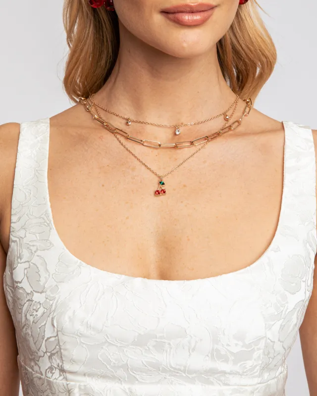 Red Cherry Chain Necklace sold by Collete Hayman