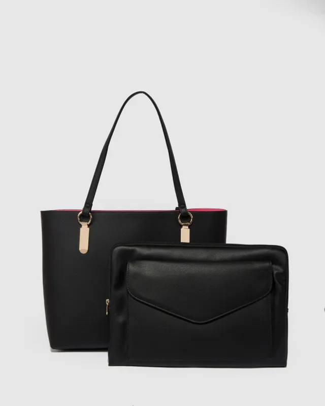 Black & Pink Angelina Tote Bag sold by Collete Hayman