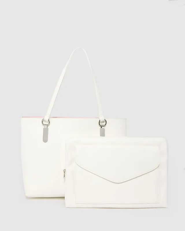 White Angelina Tote Bag sold by Collete Hayman
