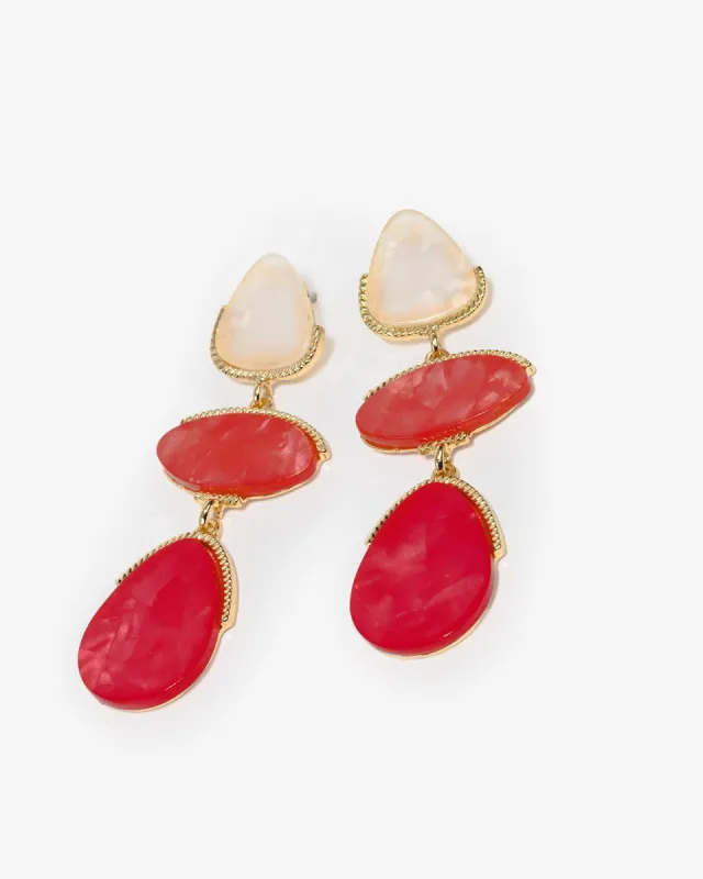 Multi Colour Triple Drop Acrylic Detail Earrings sold by Collete Hayman