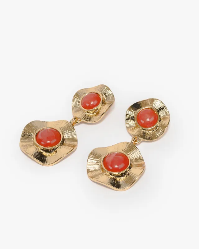 Pink Hammered Discs Drop Earrings sold by Collete Hayman