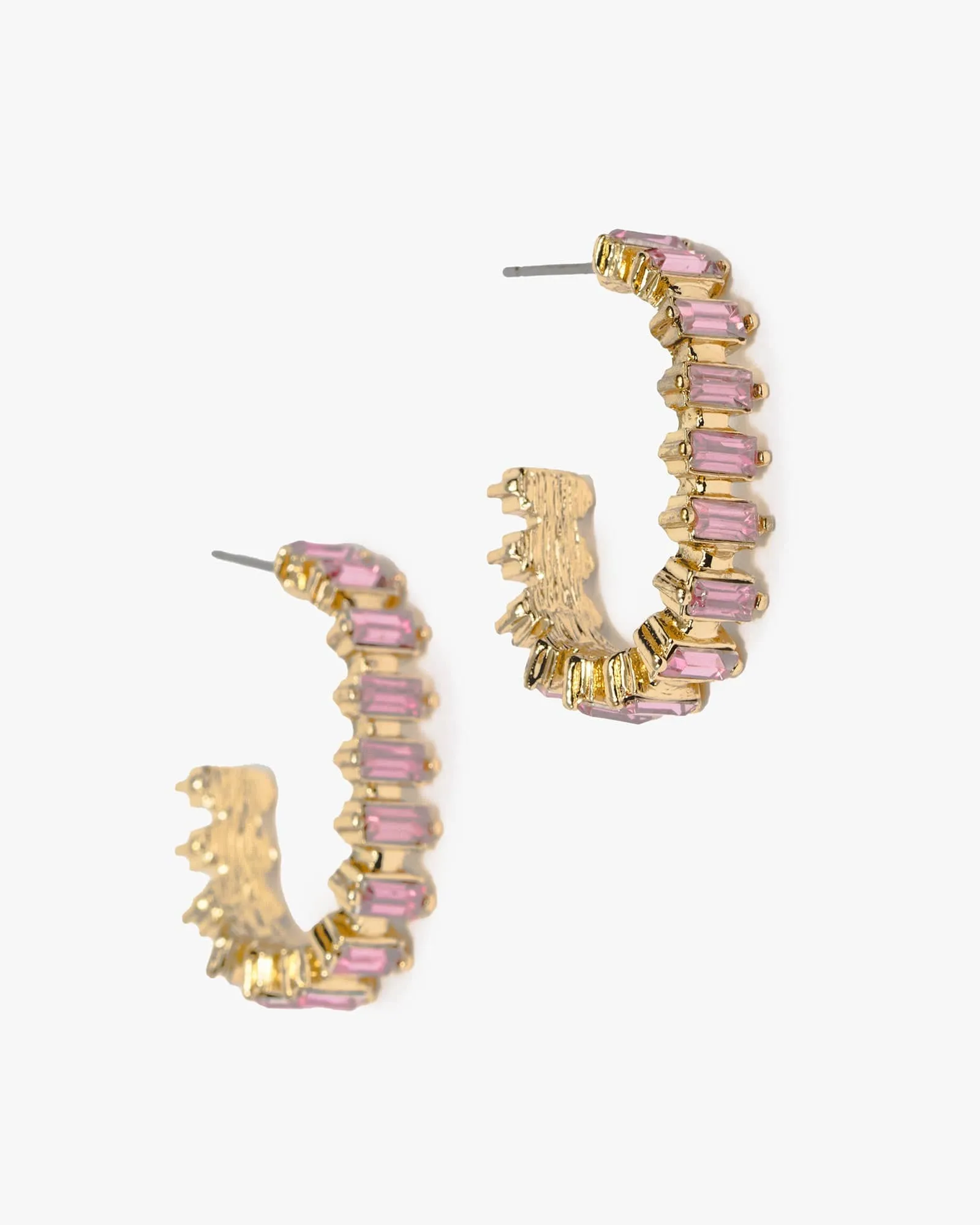 Pink Crystal J Hoop Earrings sold by Collete Hayman