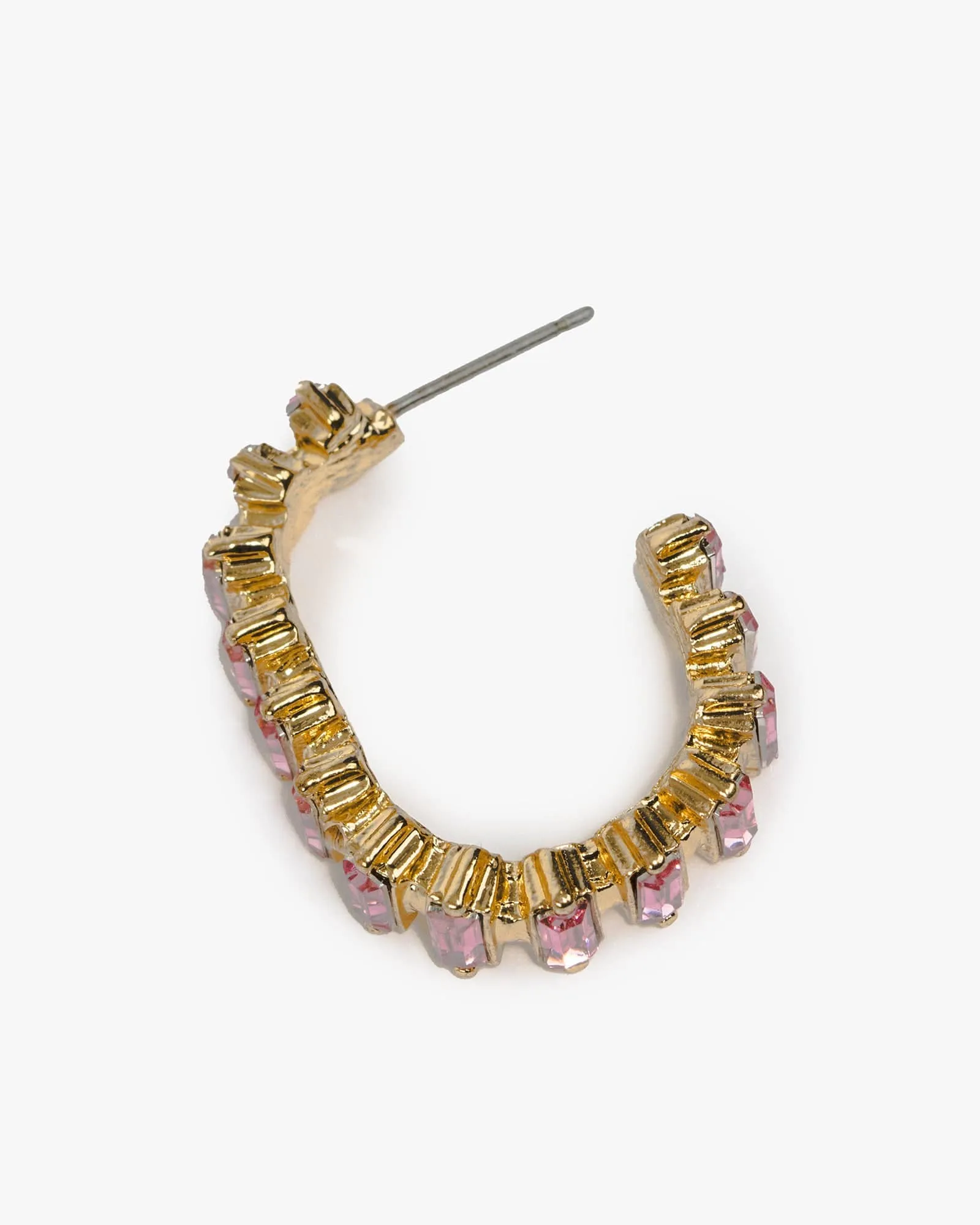 Pink Crystal J Hoop Earrings sold by Collete Hayman product image thumbnail 3