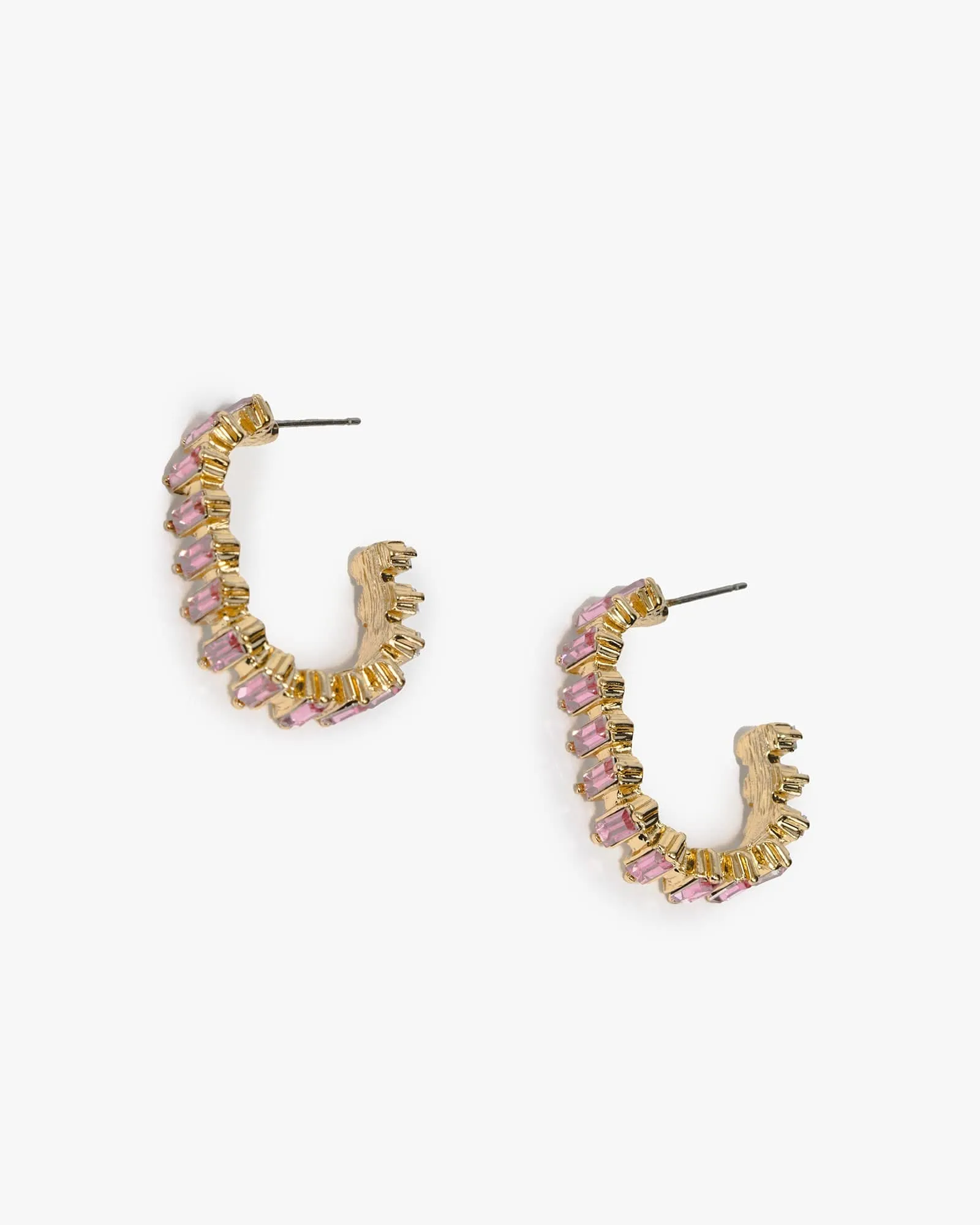 Pink Crystal J Hoop Earrings sold by Collete Hayman product image thumbnail 2
