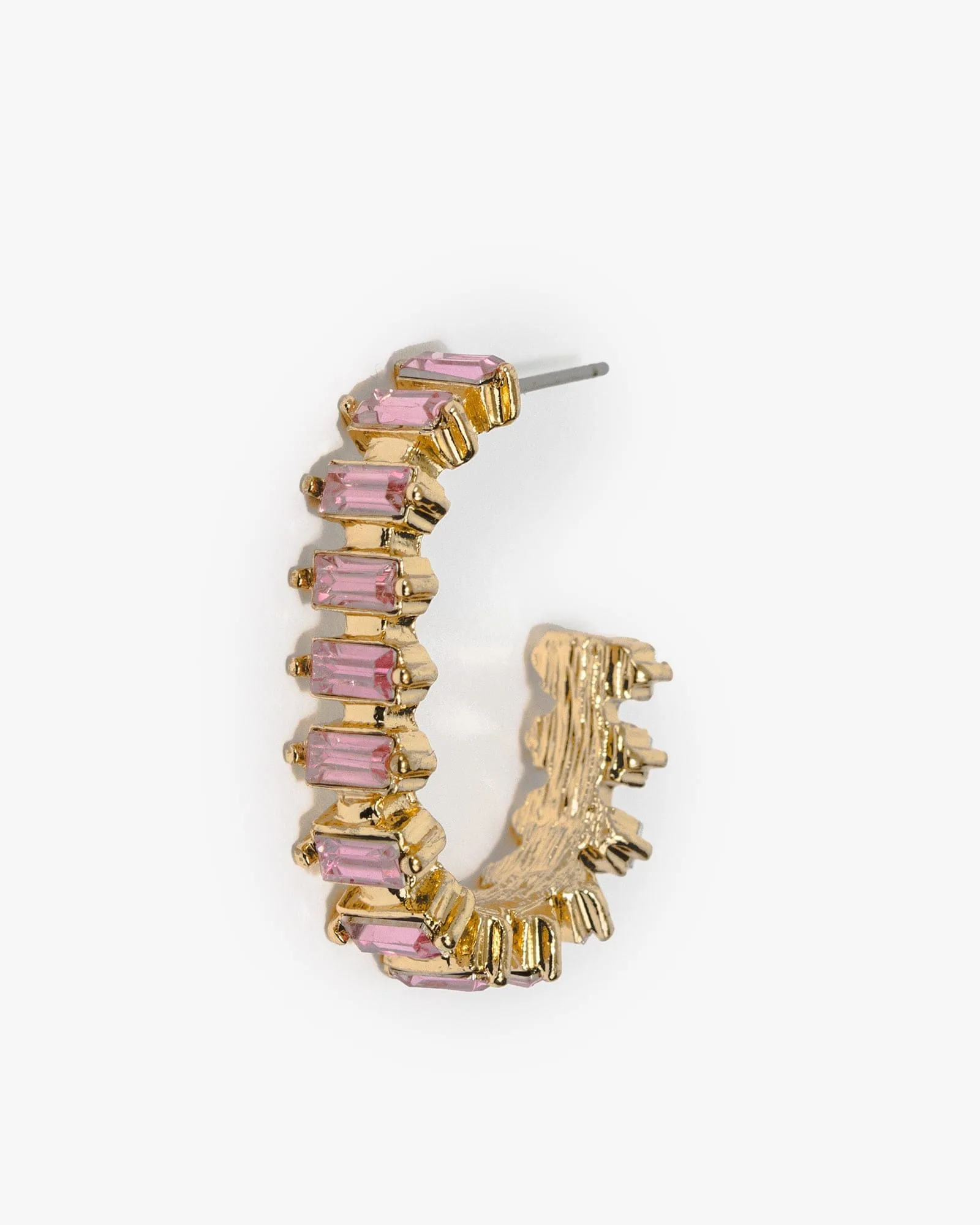 Pink Crystal J Hoop Earrings sold by Collete Hayman product image thumbnail 4