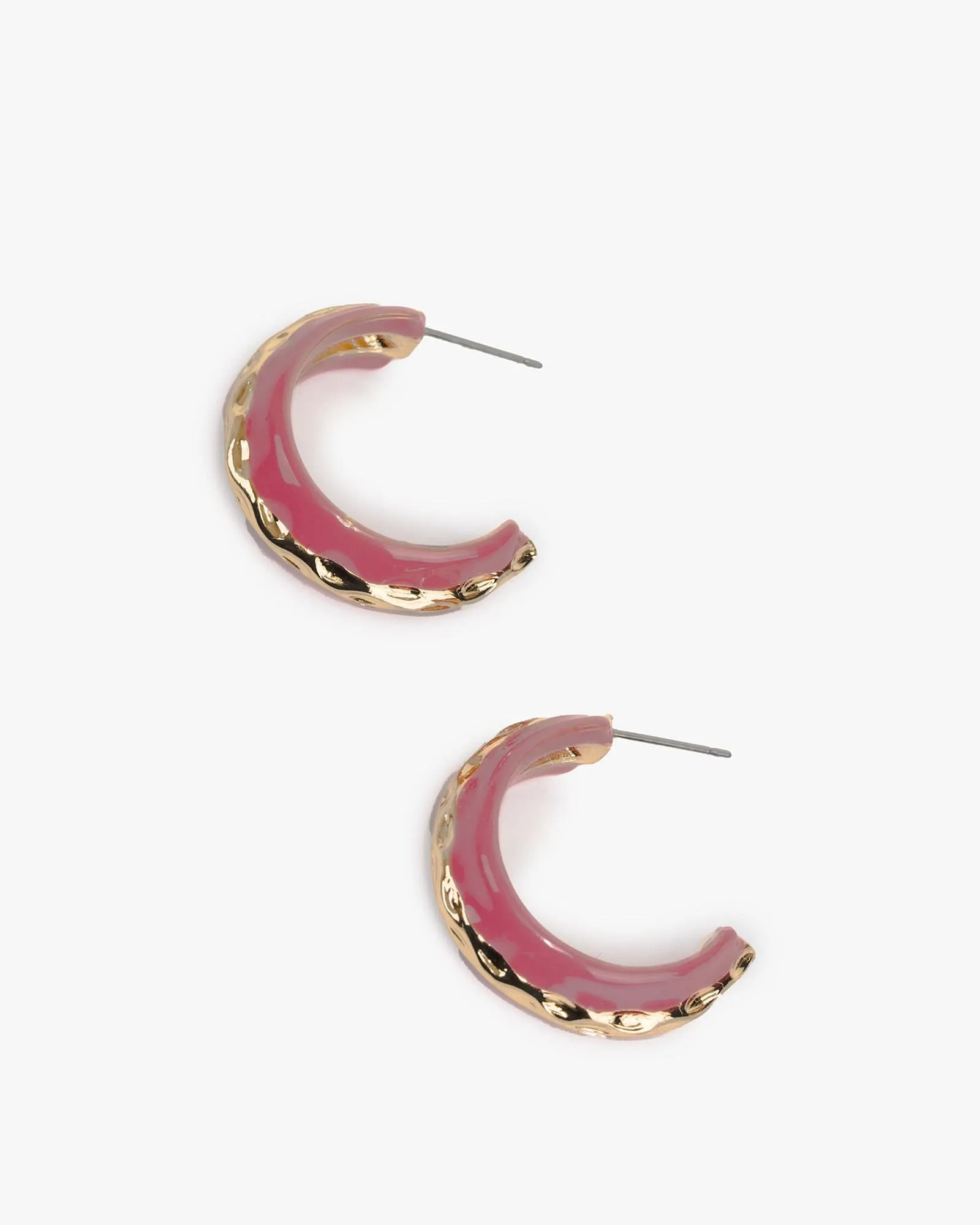 Pink Organic Lined Hoop Earrings sold by Collete Hayman product image thumbnail 2