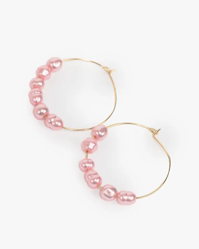 Pink Pearl Fine Hoop Earrings sold by Collete Hayman