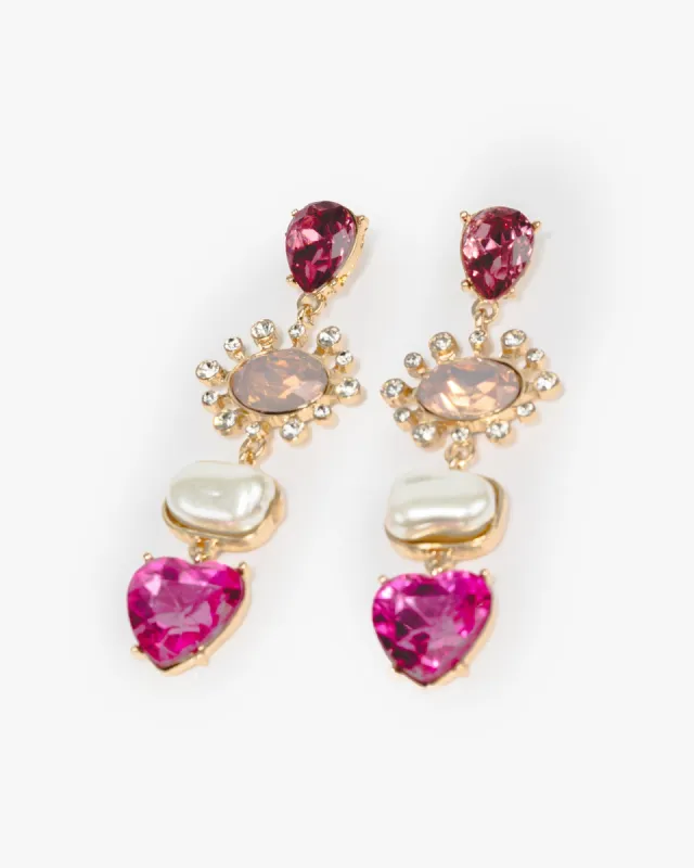 Pink Multi Statement Drop Earrings sold by Collete Hayman