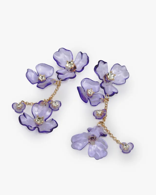 Purple Acrylic Flower Statement Earrings sold by Collete Hayman