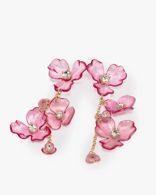 Pink Acrylic Flower Statement Earrings sold by Collete Hayman