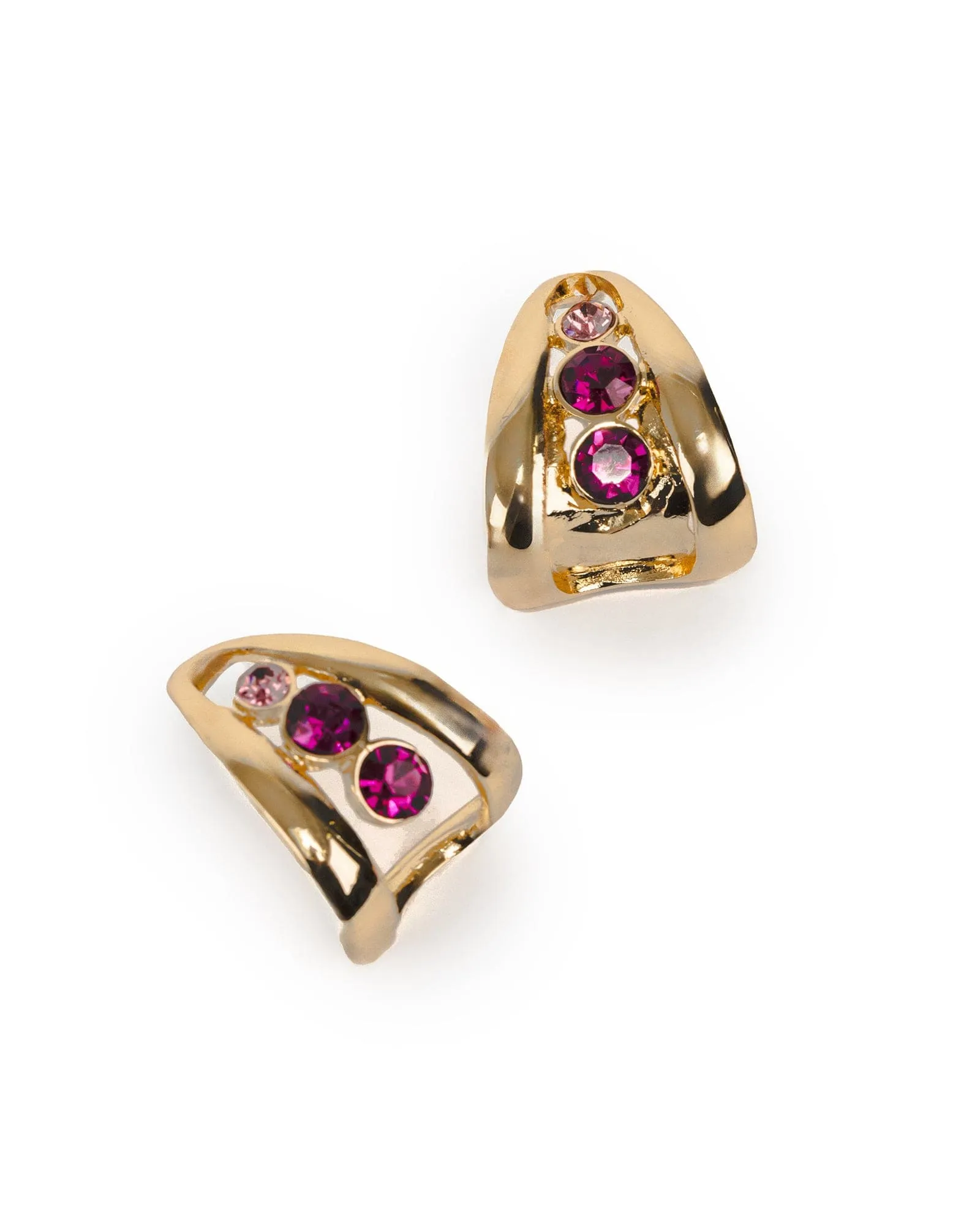 Pink Crystal Lined Hoop Earrings sold by Collete Hayman