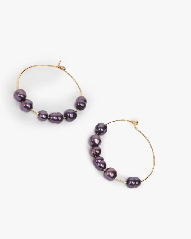 Blue Pearl Fine Hoop Earrings sold by Collete Hayman