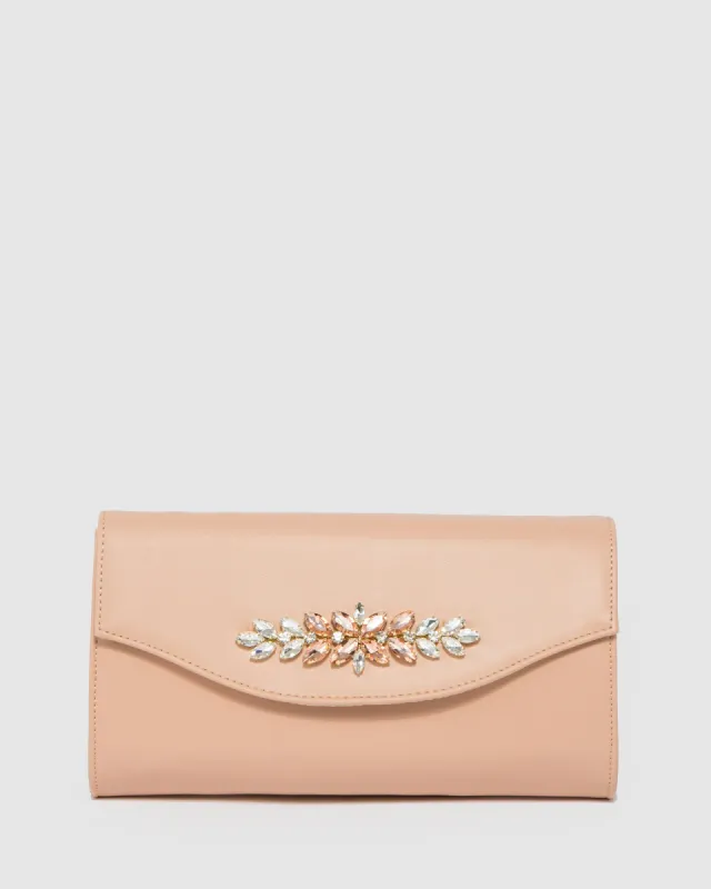 Natural Rosina Crystal Hardware Clutch Bag sold by Collete Hayman