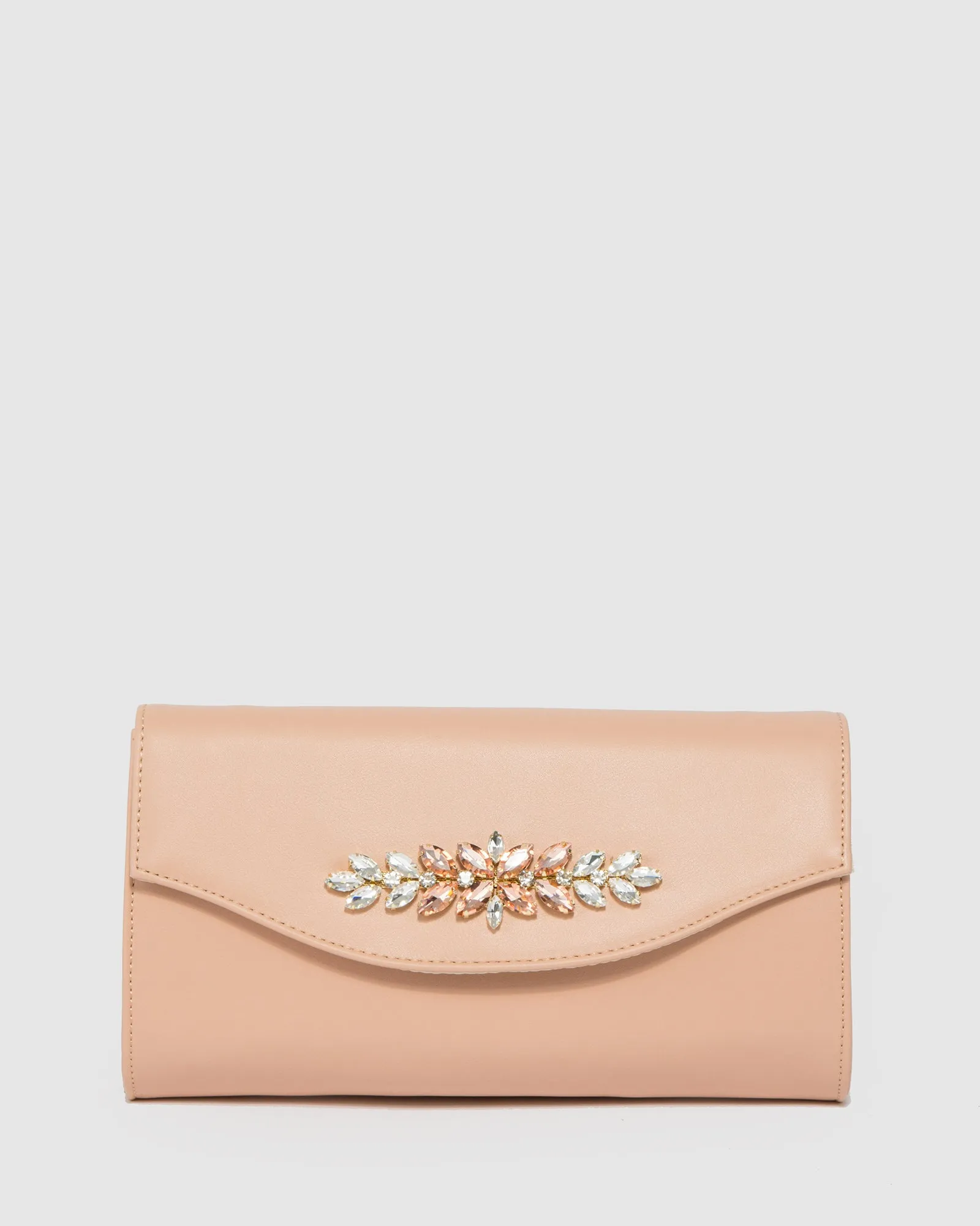 Natural Rosina Crystal Hardware Clutch Bag sold by Collete Hayman
