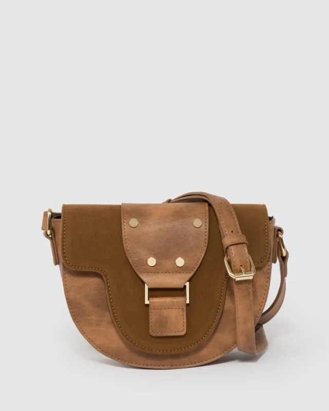 Brown Alvita Buckle Saddle Bag sold by Collete Hayman