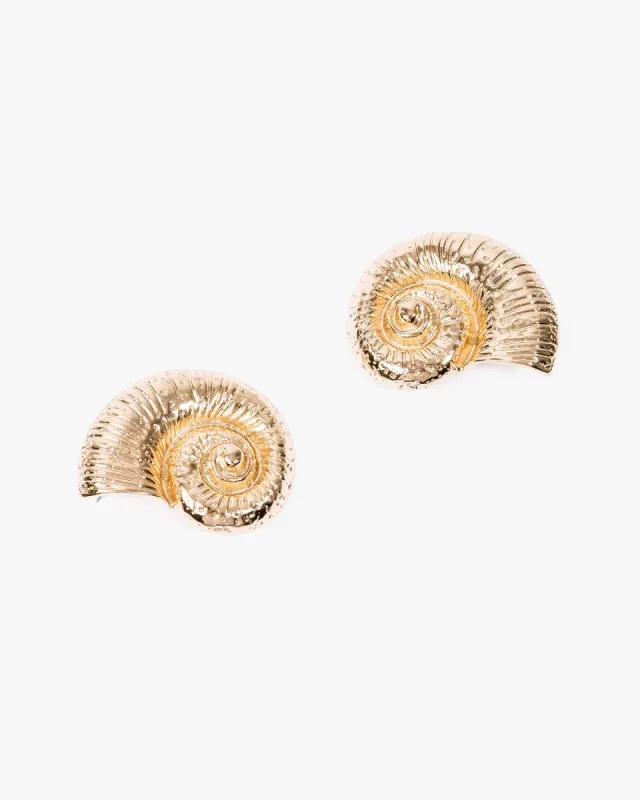 Gold Swirl Beach Icon Stud Earrings sold by Collete Hayman