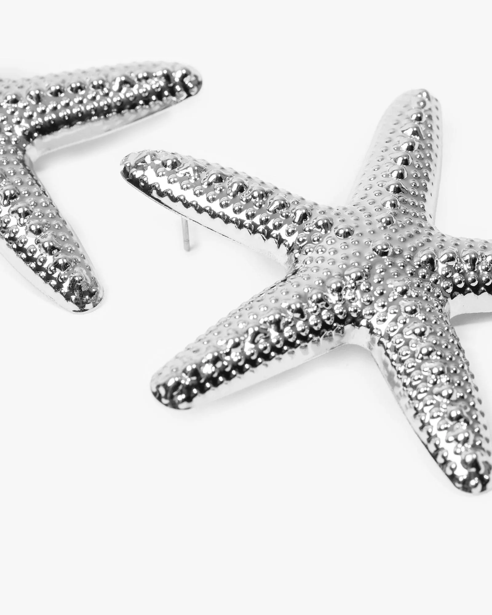 Silver Textured Starfish Icon Earrings sold by Collete Hayman product image thumbnail 2