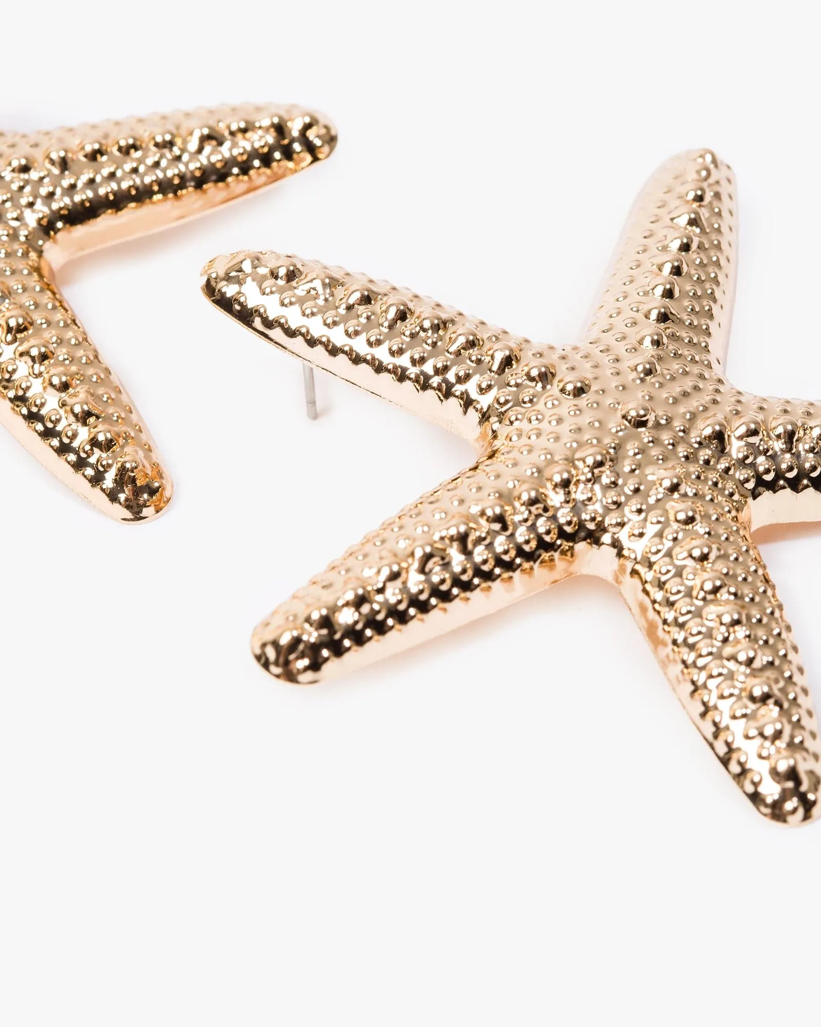 Gold Textured Starfish Icon Earrings sold by Collete Hayman product image thumbnail 2