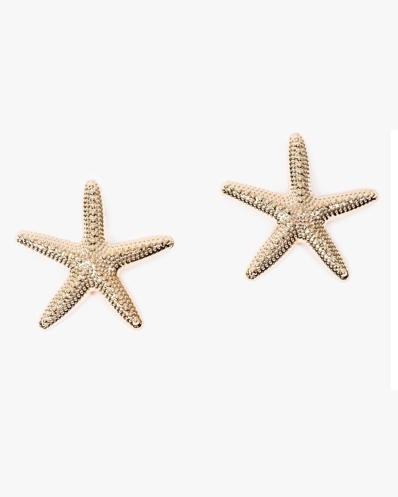 Gold Textured Starfish Icon Earrings sold by Collete Hayman