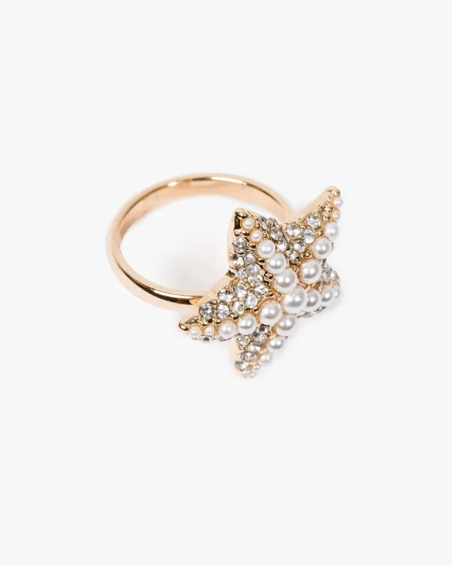 Gold Embellished Starfish Ring sold by Collete Hayman