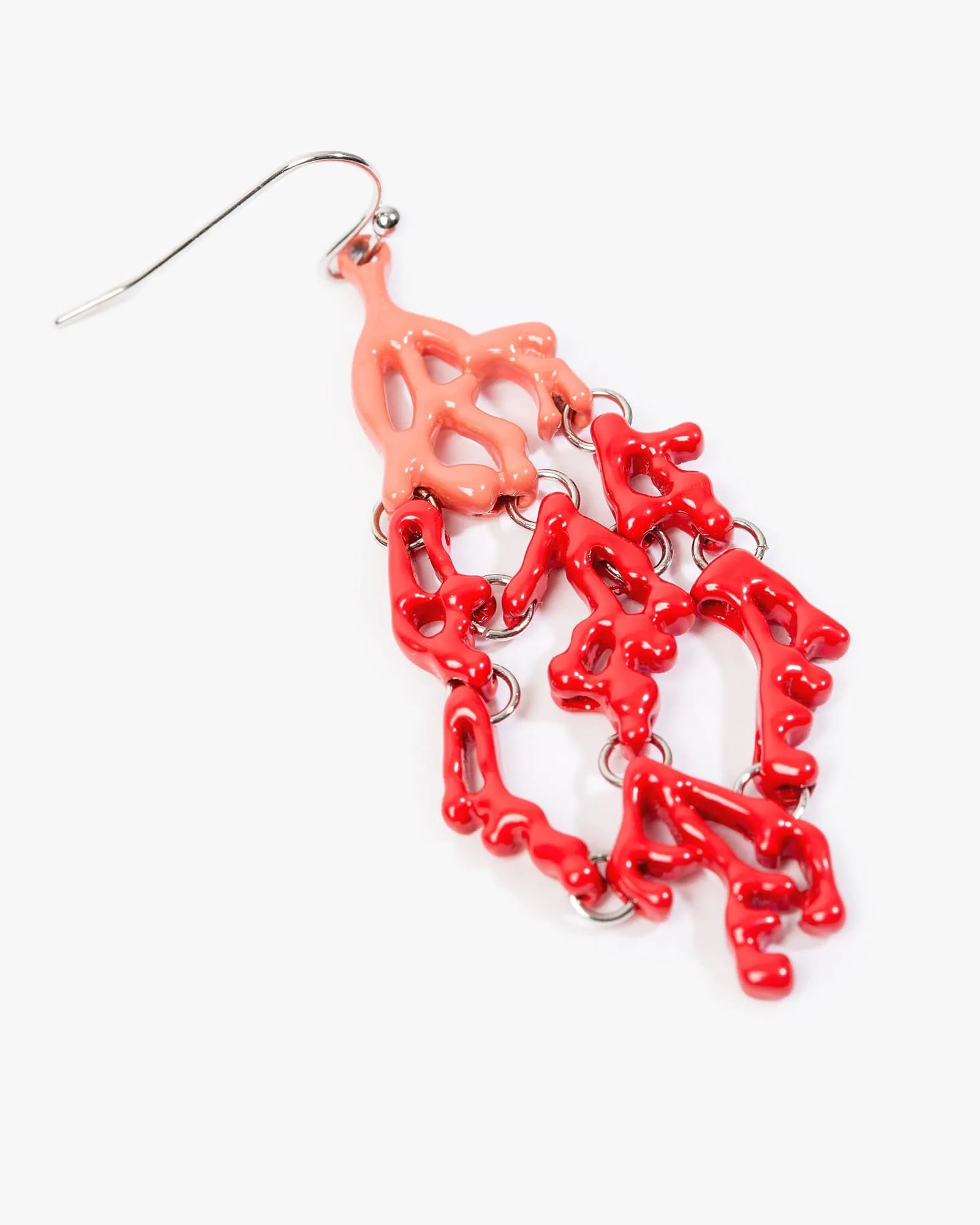Red Ombre Seaweed Beach Motif Drop Earrings sold by Collete Hayman product image thumbnail 2