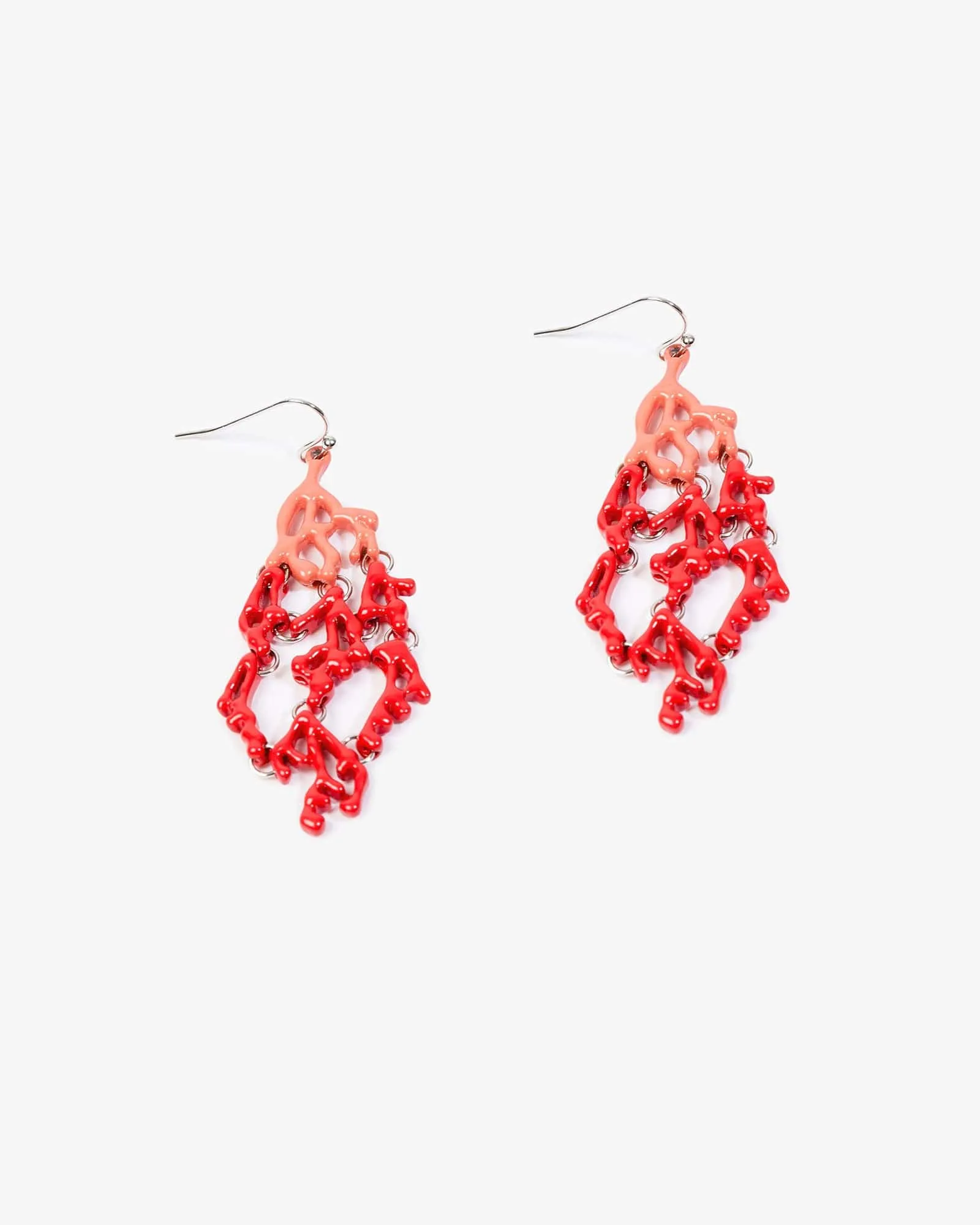 Red Ombre Seaweed Beach Motif Drop Earrings sold by Collete Hayman