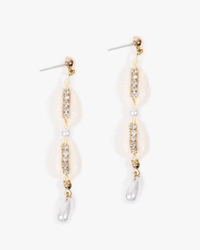 Pink Crystal Beach Charm Double Drop Earrings sold by Collete Hayman